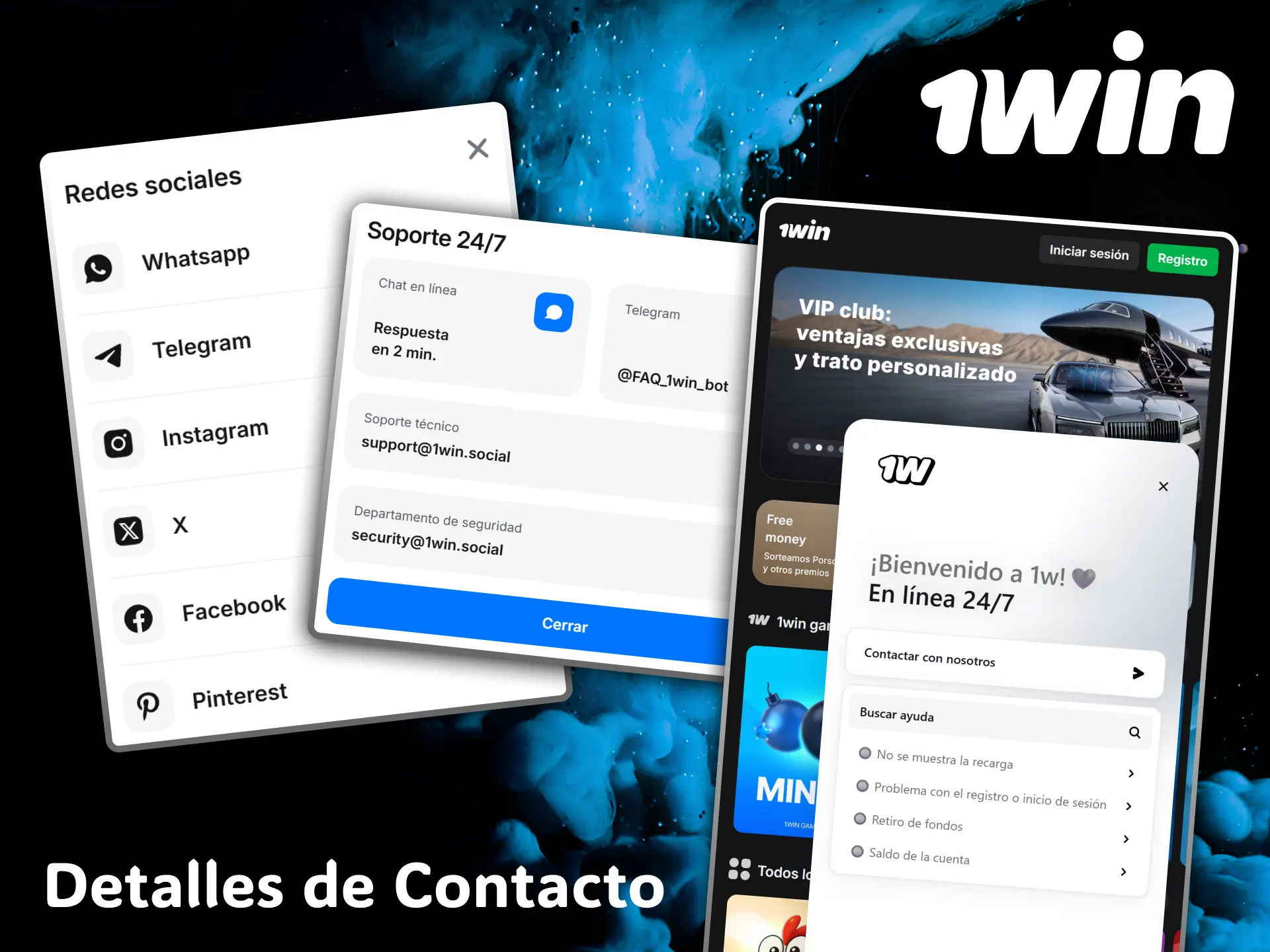 Comunícate de forma rápida mediante los canales oficiales y detalles de contacto de 1win.
