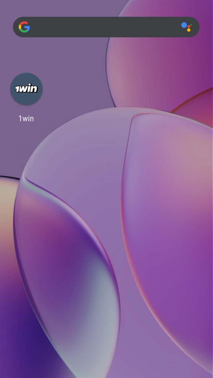 Abre el icono de la aplicación oficial de 1win instalada con éxito en tu smartphone.