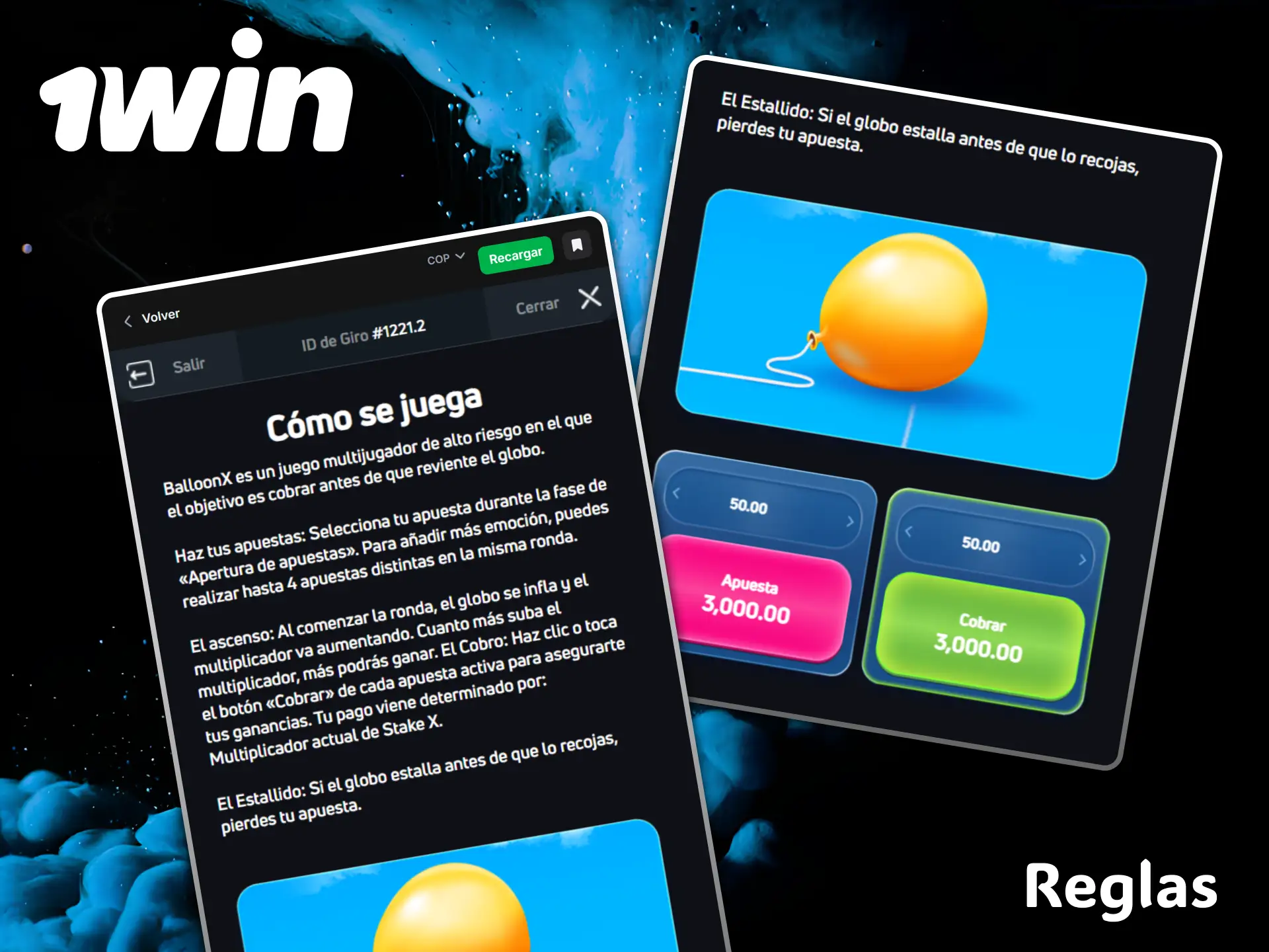 Conoce las sencillas reglas de Balloon para multiplicar tus ganancias dentro del casino 1win.
