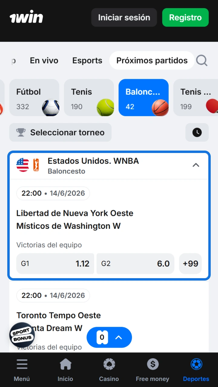 Elige el partido de baloncesto ideal para realizar tus predicciones ganadoras en 1win.
