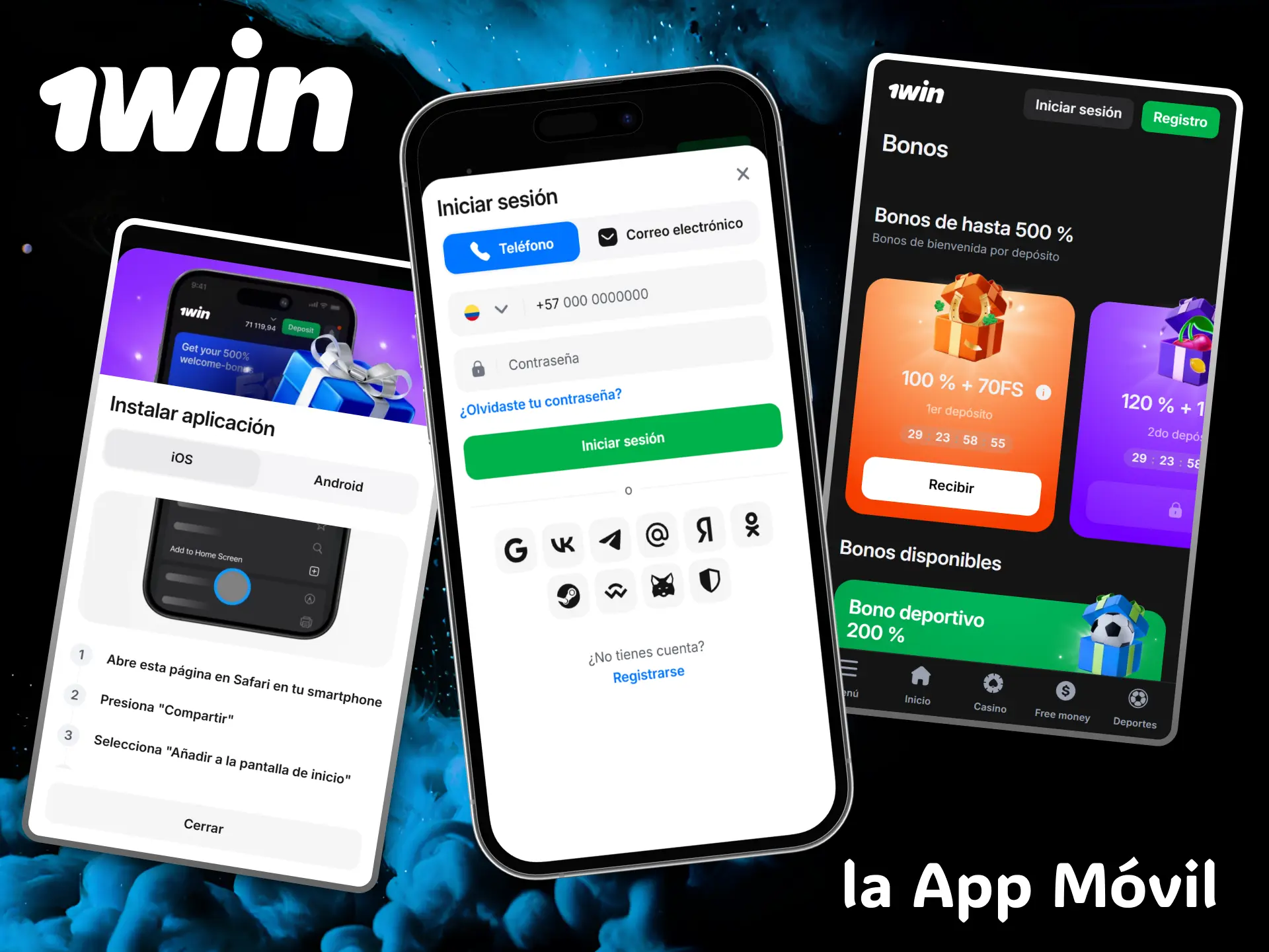 Instala la moderna app móvil de 1win para jugar y apostar desde cualquier lugar.
