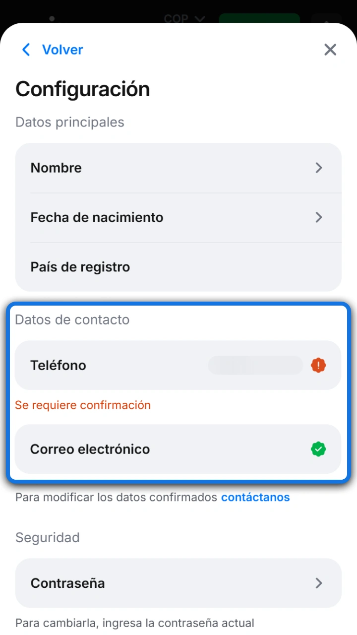 Configura y verifica tus datos de contacto de forma simple y segura en 1win.