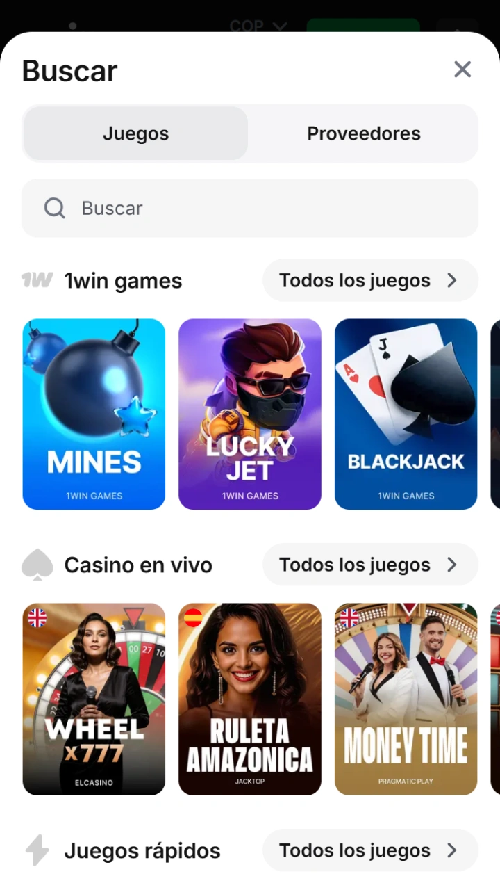 Explora el inmenso catálogo y elige tu juego favorito en el divertido casino 1win.