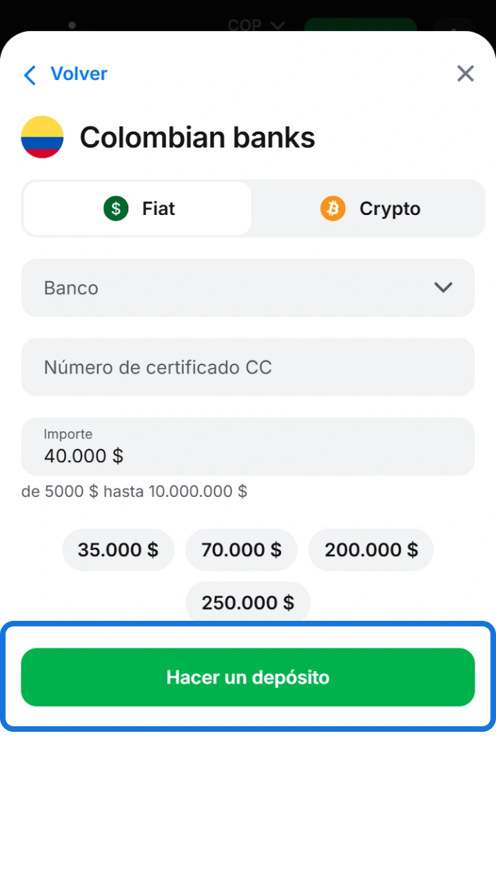 Confirma tu depósito bancario con total seguridad para empezar a jugar dentro de 1win.
