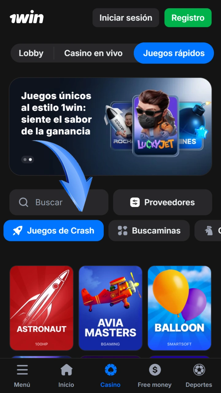 Explora la emocionante sección de juegos rápidos y dinámicos que ofrece 1win.