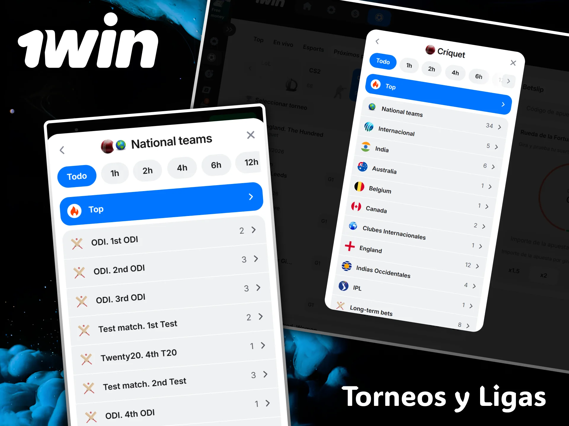 Encuentra los mejores torneos y ligas de críquet para apostar con éxito en 1win.