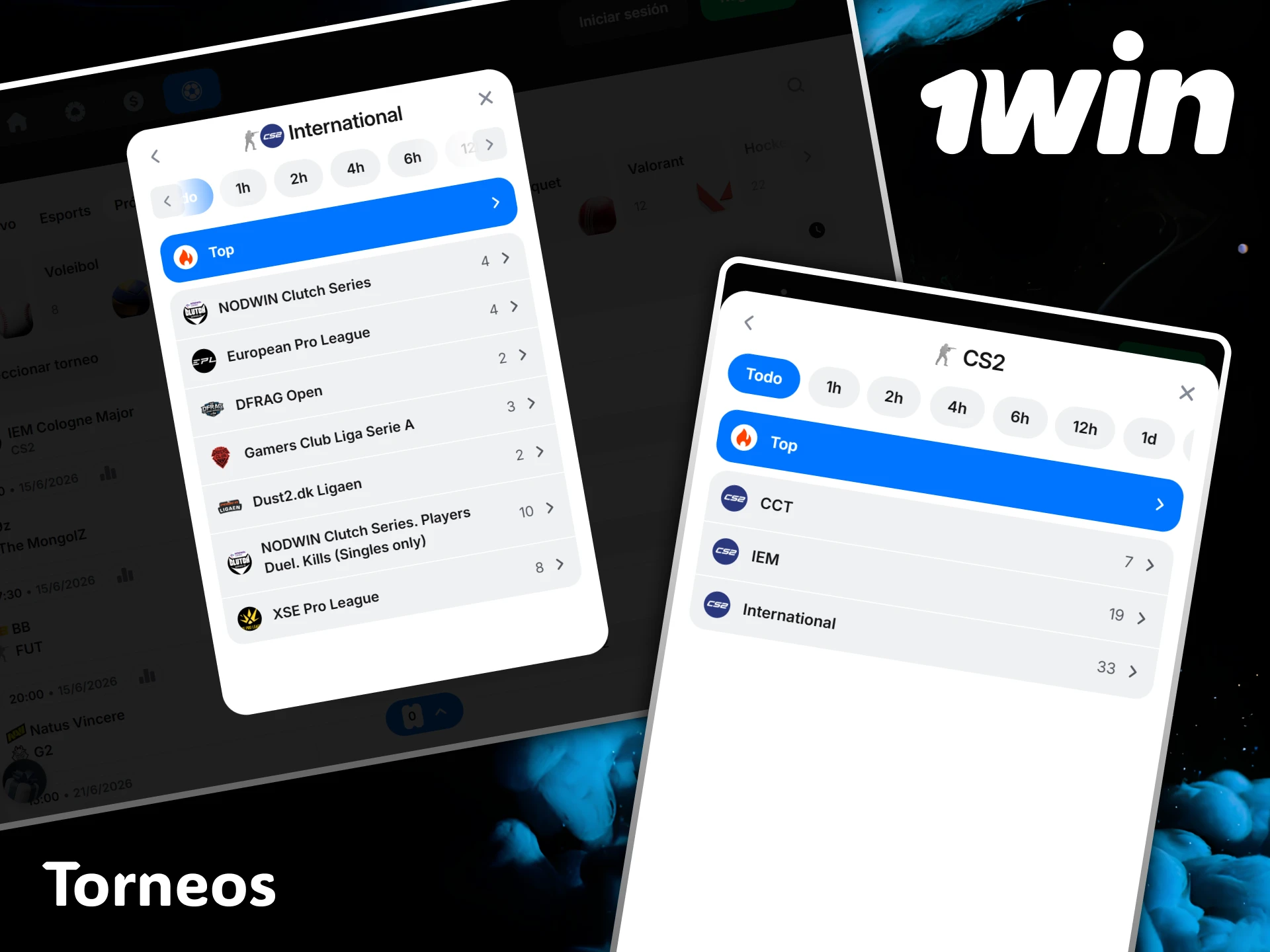 Encuentra los torneos internacionales más importantes de CS2 disponibles para apostar seguro en 1win.