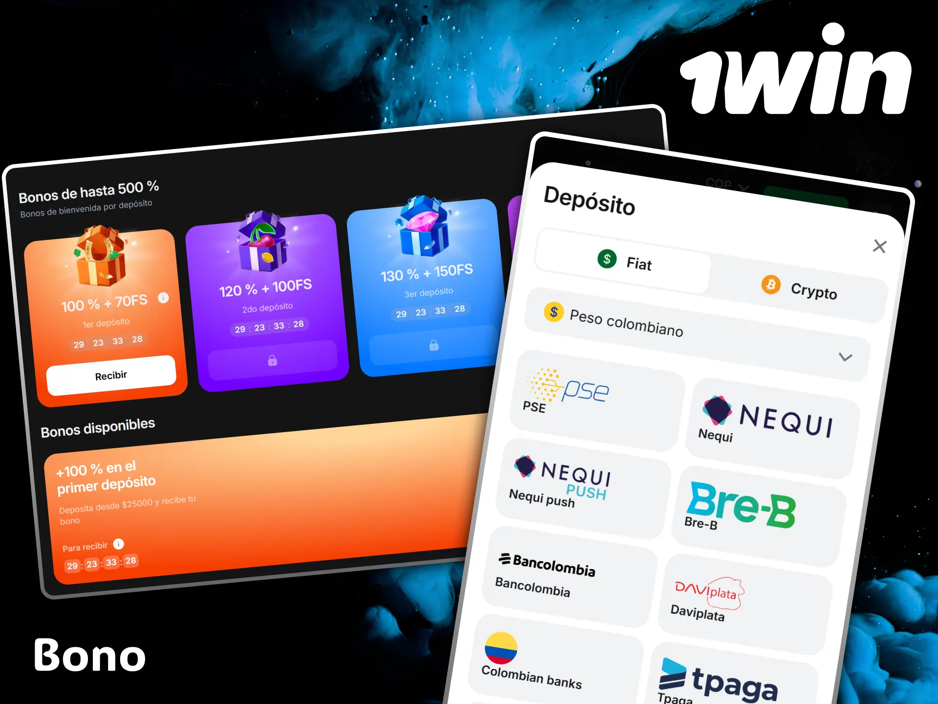 Recibe un excelente bono de bienvenida al realizar tu primer depósito en 1win.
