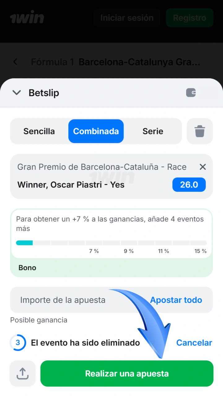 Realiza tu apuesta ganadora de Fórmula 1 usando el cómodo cupón de 1win.