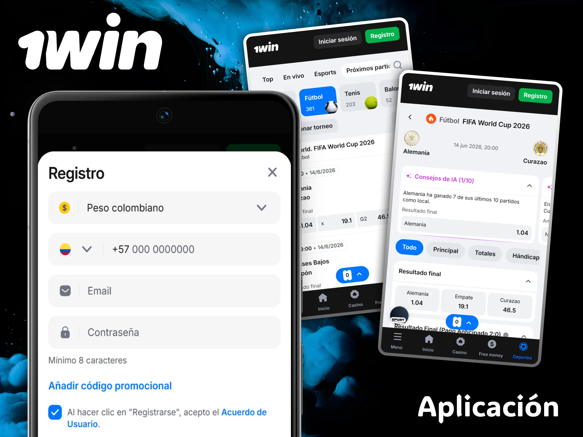Descarga la excelente aplicación móvil de 1win para realizar tus apuestas deportivas de fútbol.