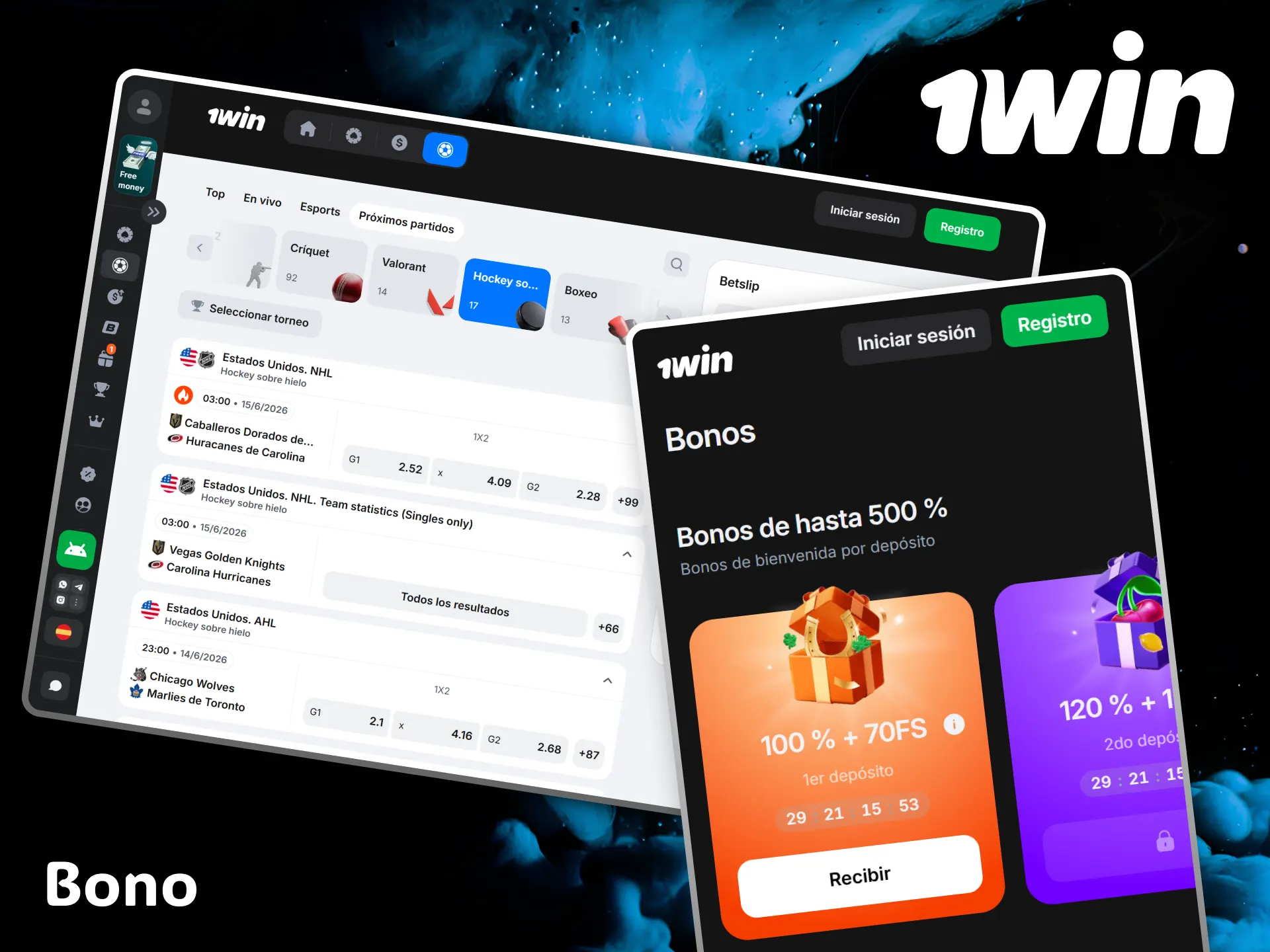Reclama tu bono exclusivo para aumentar tus ganancias en hockey sobre hielo con 1win.