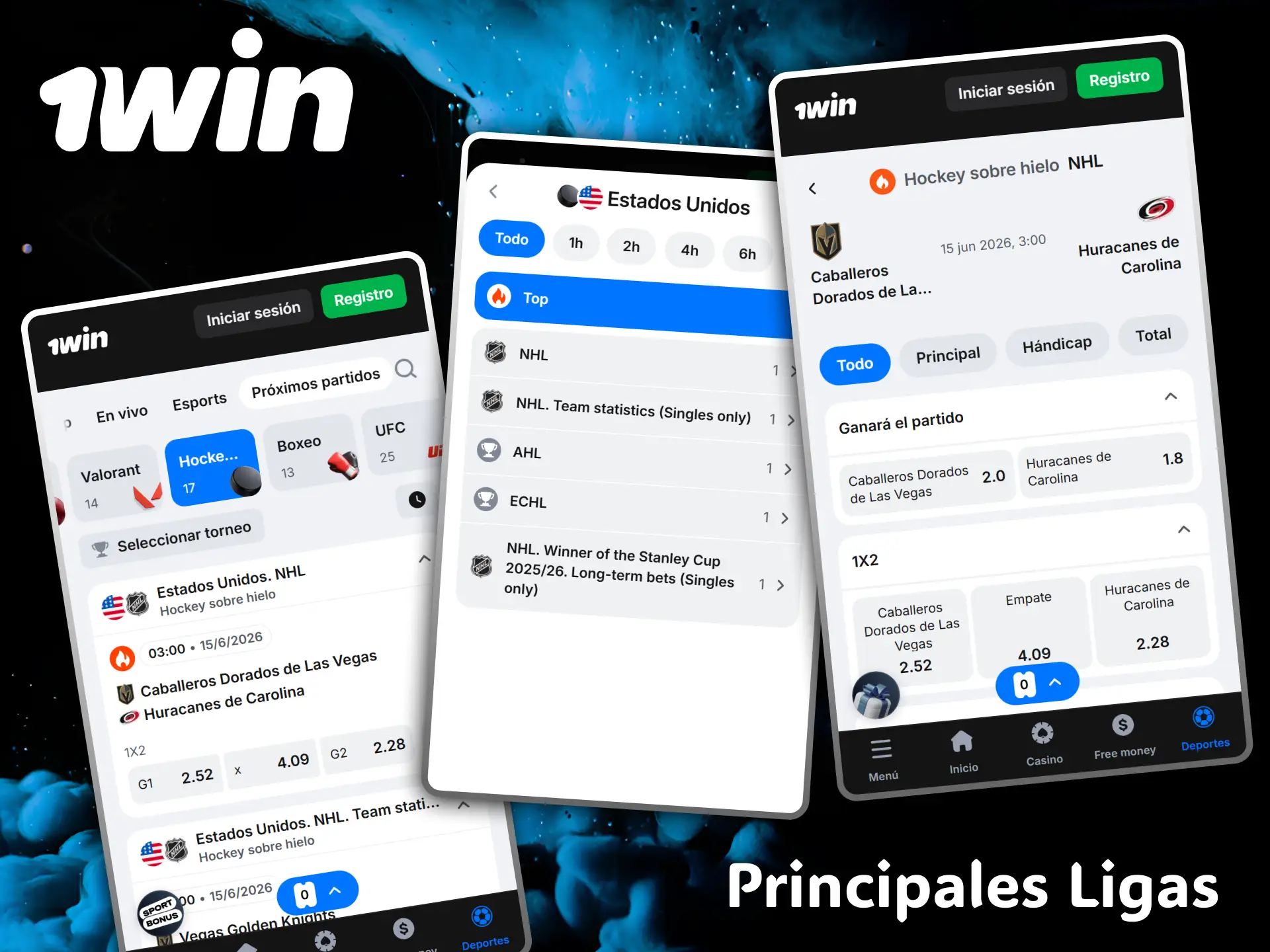 Encuentra las principales ligas de hockey del mundo para realizar tus pronósticos en 1win.