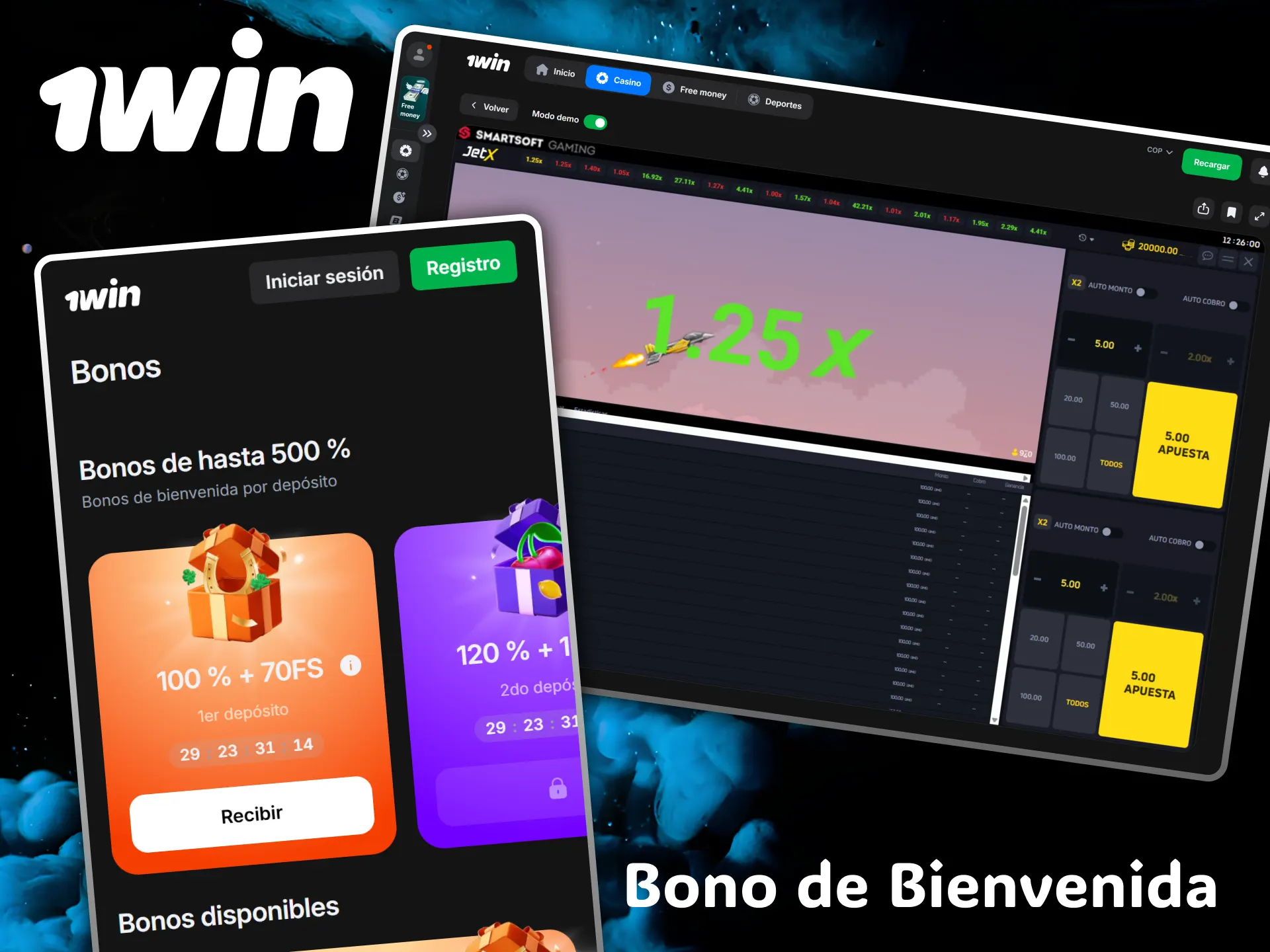 El casino 1win te recibe con un fantástico bono de bienvenida para jugar a JetX.
