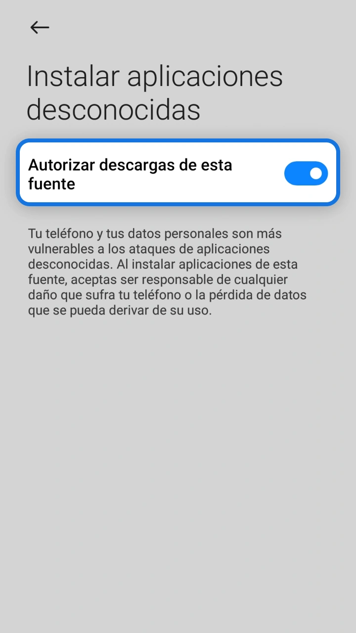 Permite las instalaciones desde esta fuente para disfrutar la app oficial de Lucky Jet en 1win.