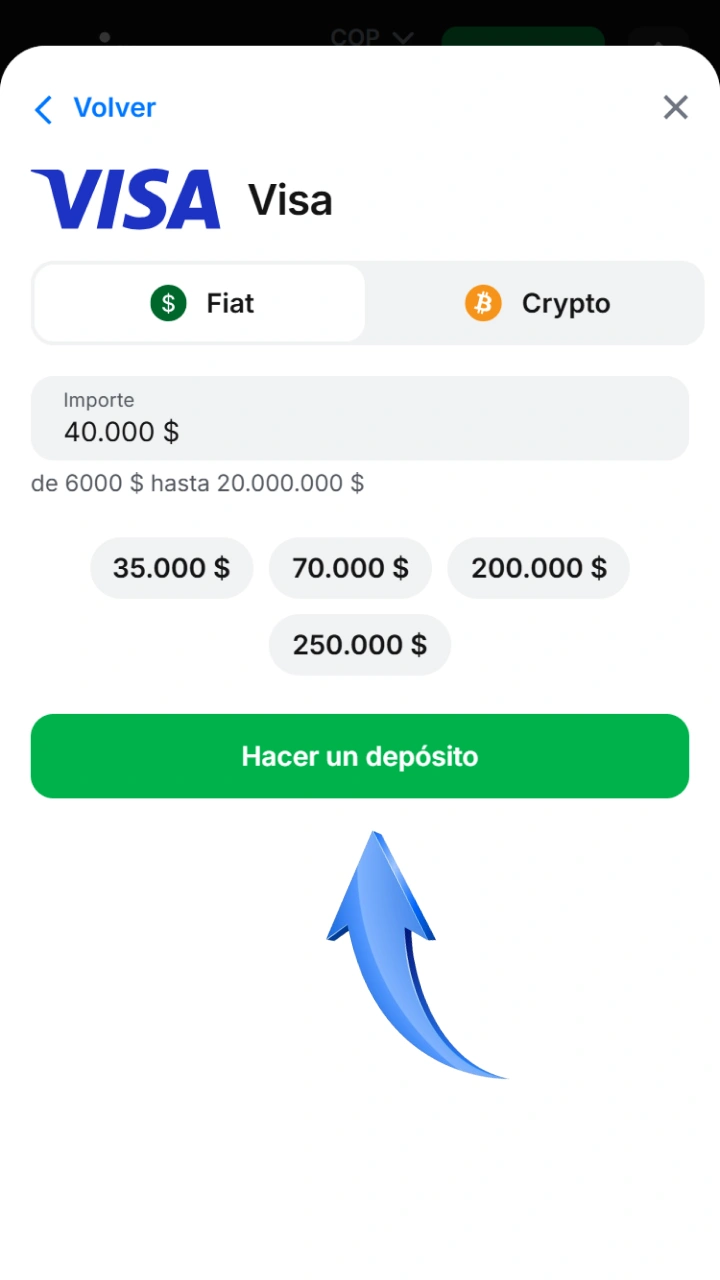 Deposita fondos de forma segura con Visa para tus peleas de MMA en 1win.