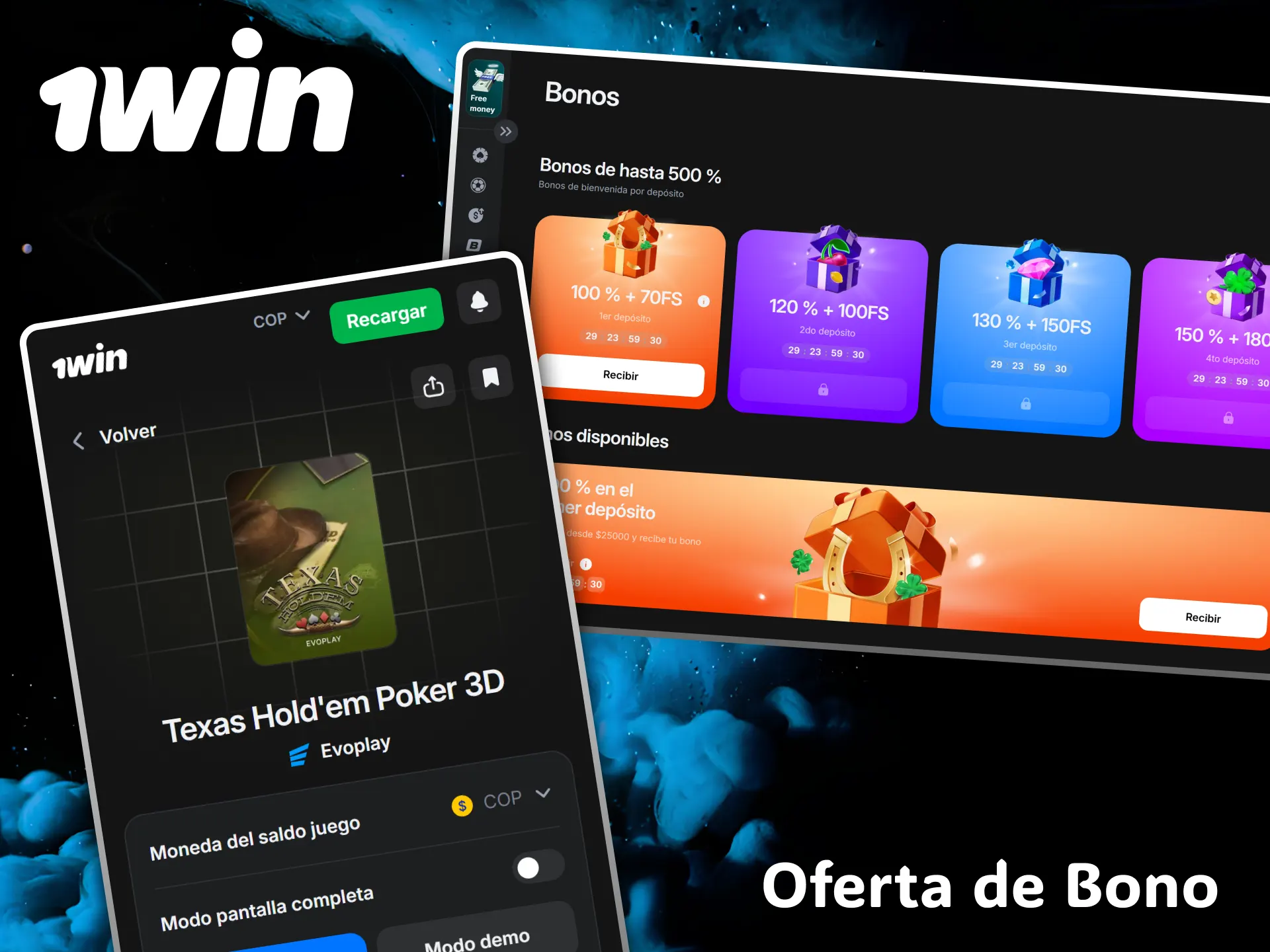 Aprovecha la generosa oferta de bono en casino 1win para potenciar tus partidas de Poker.
