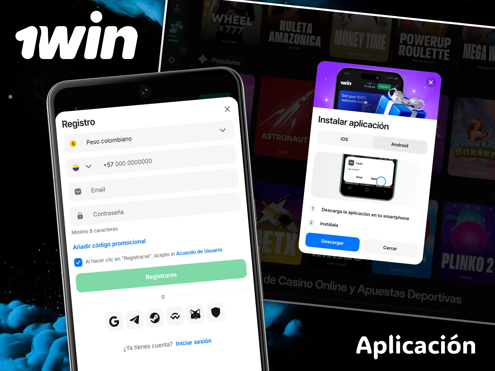 Descarga la excelente aplicación móvil de 1win para disfrutar del juego donde quieras.