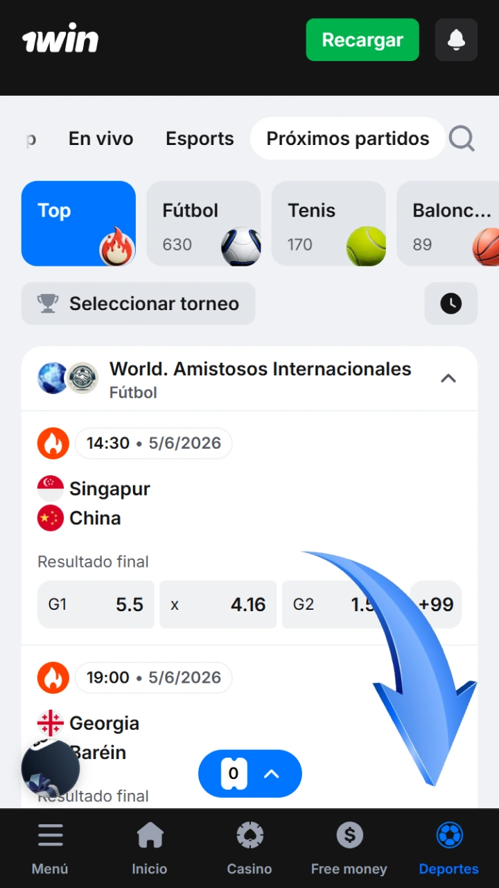 Explora el inmenso catálogo de eventos deportivos disponibles en la gran casa 1win.