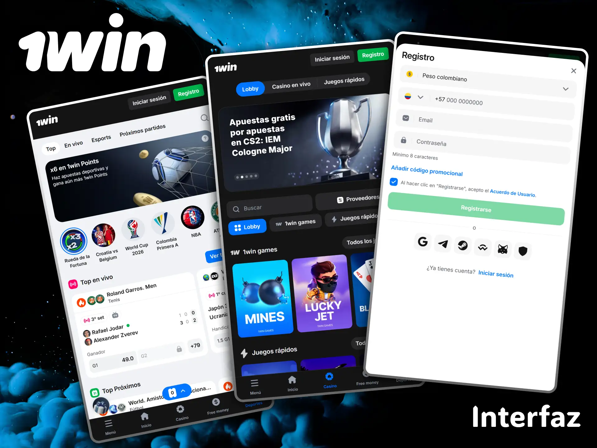 La moderna interfaz de 1win facilita un acceso rápido y cómodo a sus servicios.