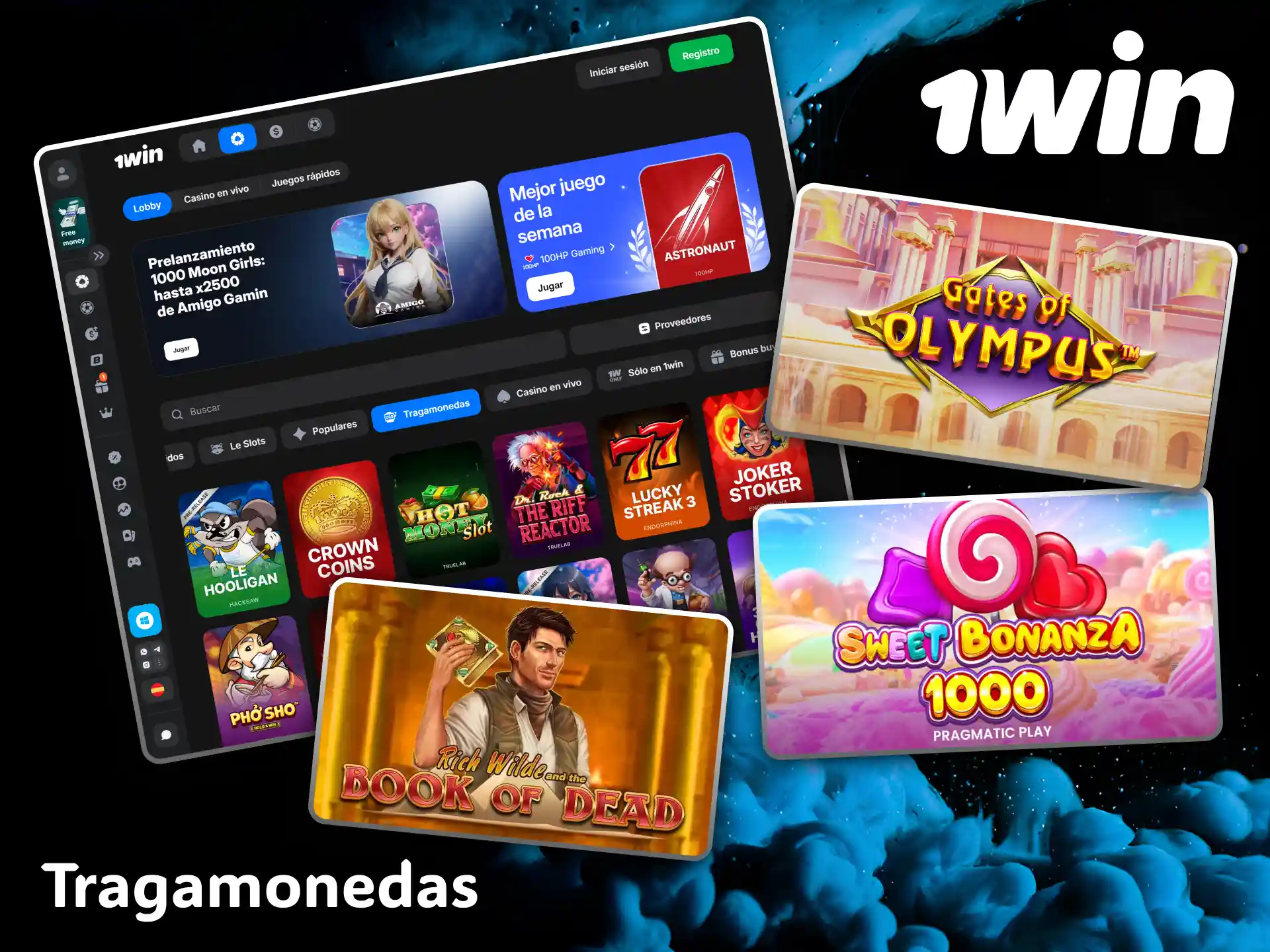 El casino 1win cuenta con una fantástica y colorida selección de tragamonedas muy populares.