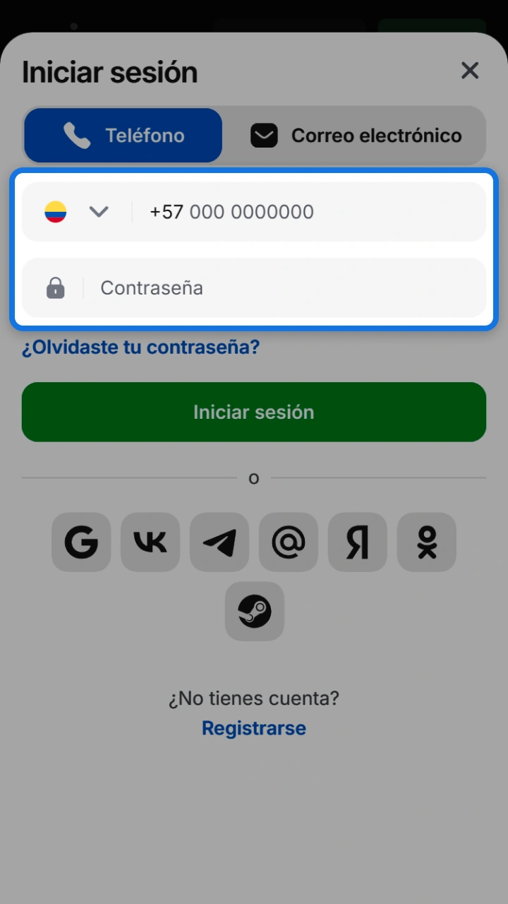 Ingresa tus credenciales de manera protegida en el formulario oficial de inicio de sesión 1win.