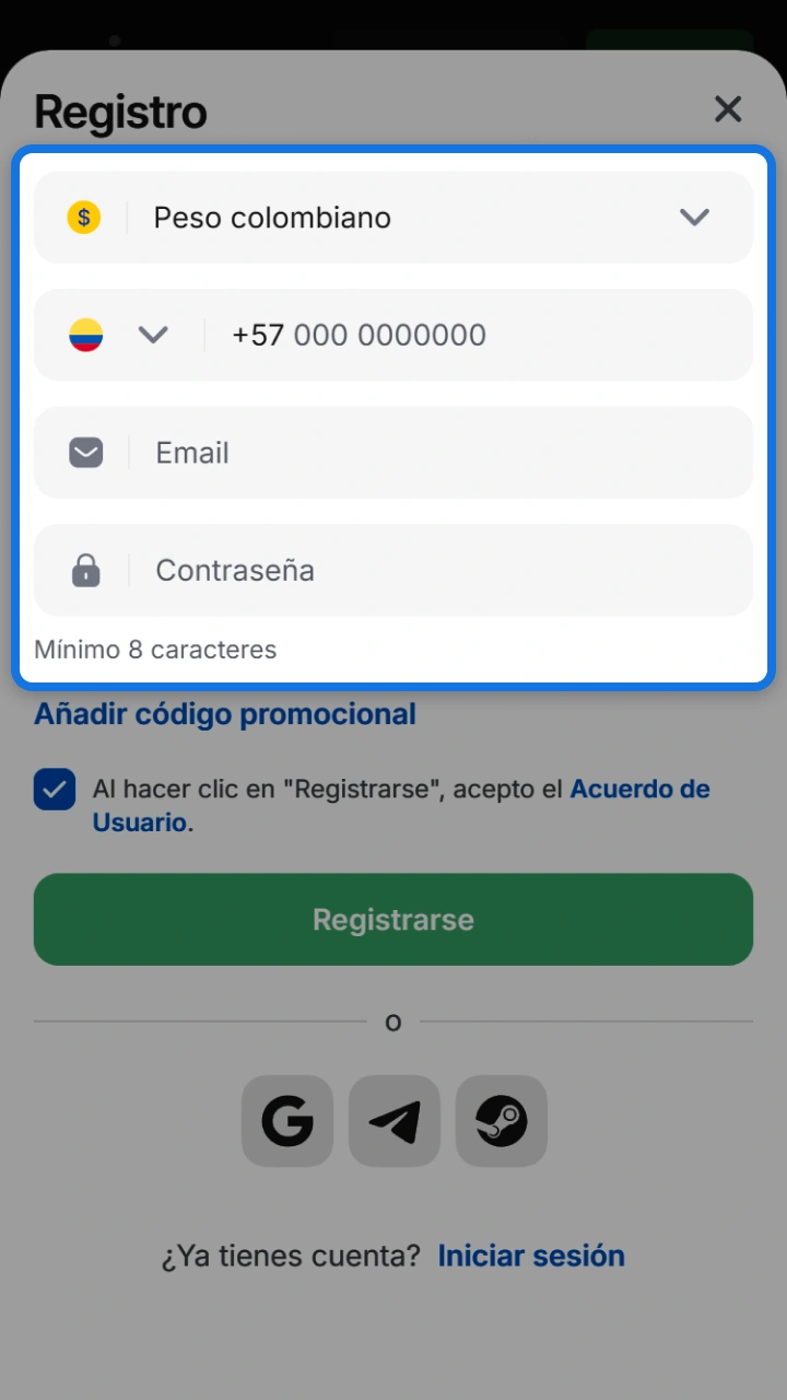 Rellena tus datos personales de manera confiable en el sistema de registro de 1win