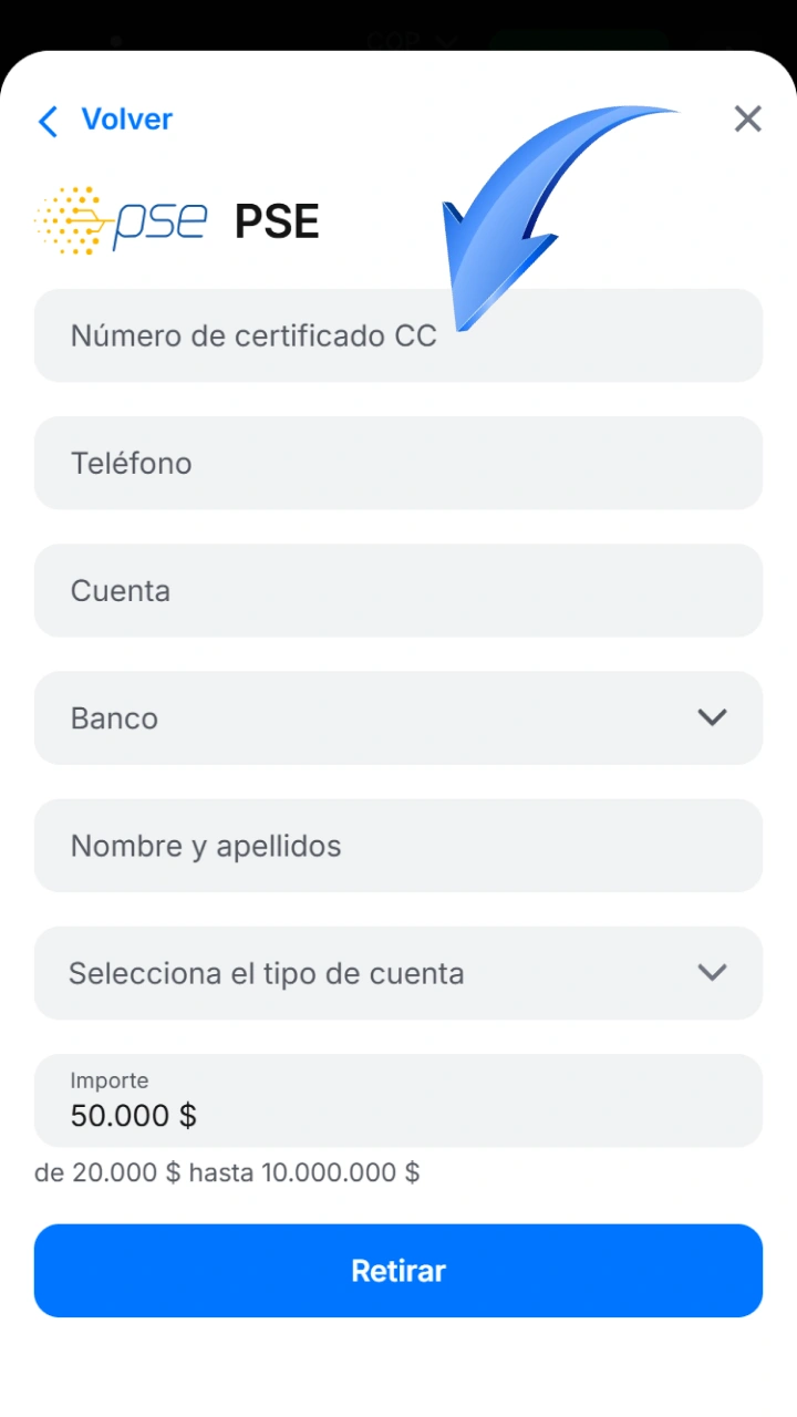 Completa la información requerida de manera simple y segura para retirar tus fondos en 1win.