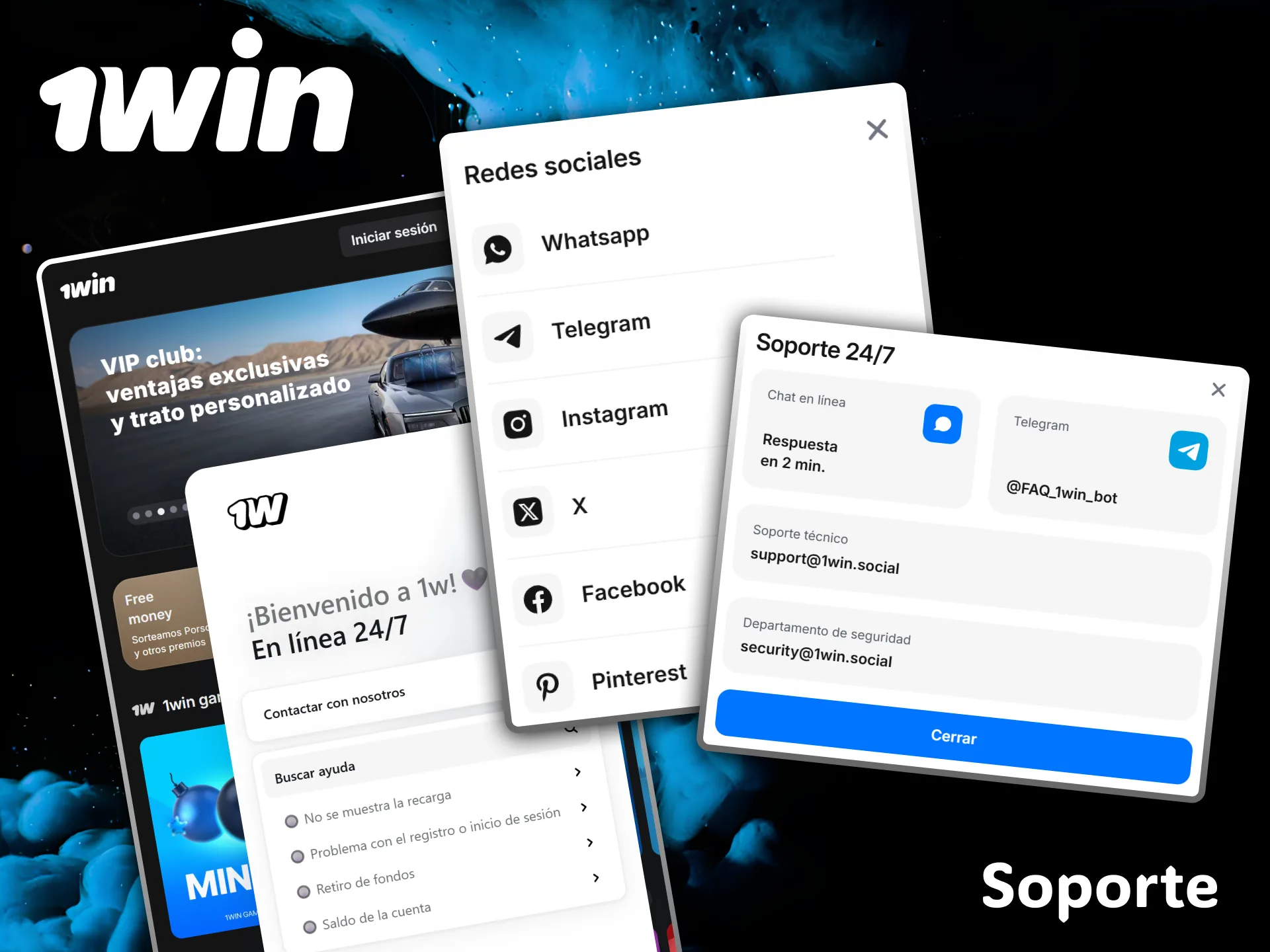 Resuelve tus dudas sobre transacciones contactando al eficiente equipo de soporte técnico en 1win.