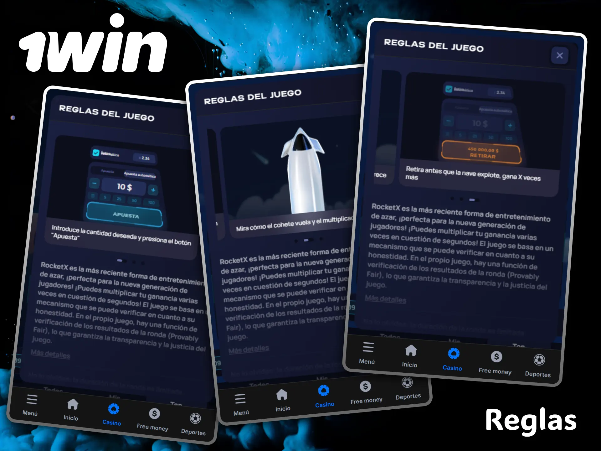 Aprende las sencillas reglas de Rocket X para ganar con total seguridad en casino 1win.