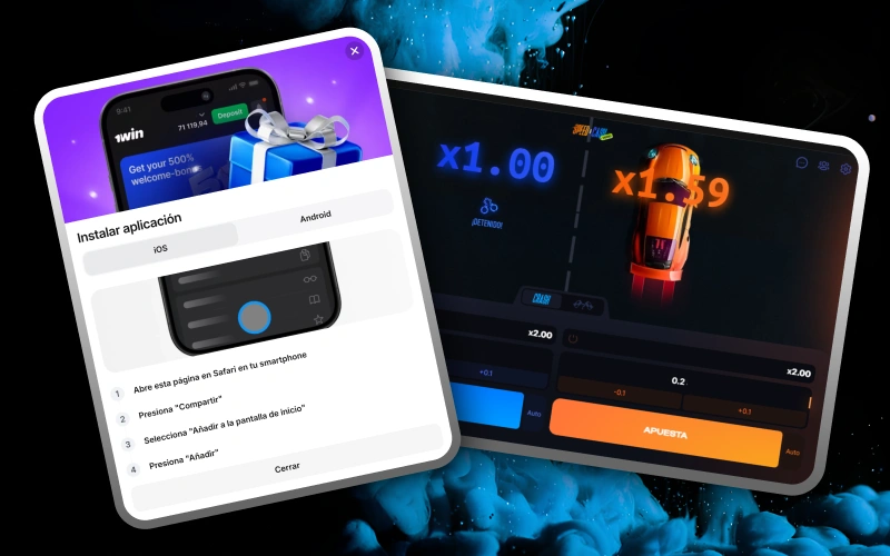 Juega a Speed-n-Cash desde cualquier dispositivo móvil gracias al cómodo acceso de 1win.
