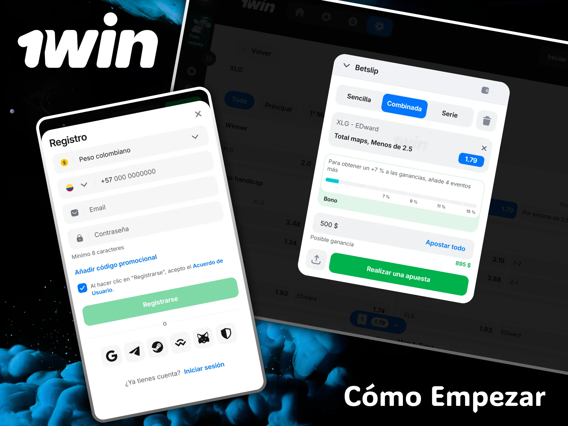 Completa tu registro fácil y rápido para apostar en StarCraft dentro de 1win.
