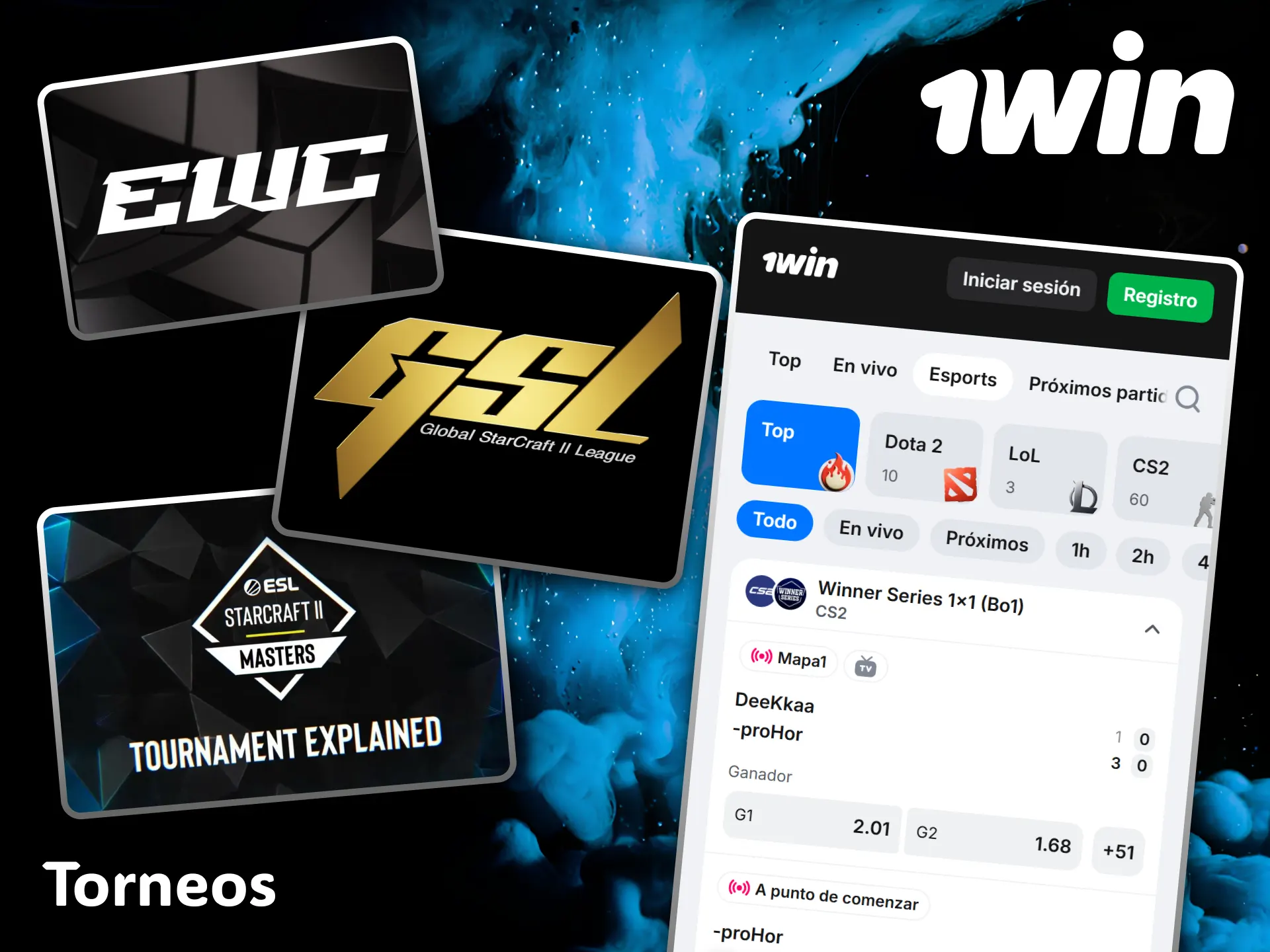 Encuentra las ligas y torneos internacionales de StarCraft más importantes para ganar en 1win.