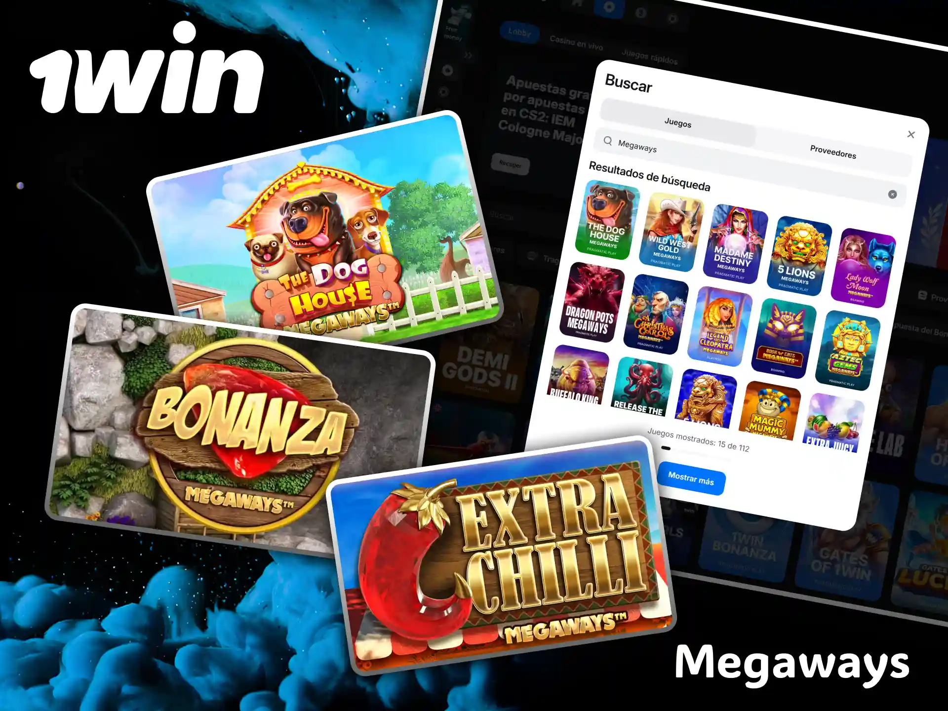 Multiplica tus formas de ganar jugando a las innovadoras tragamonedas Megaways en casino 1win.